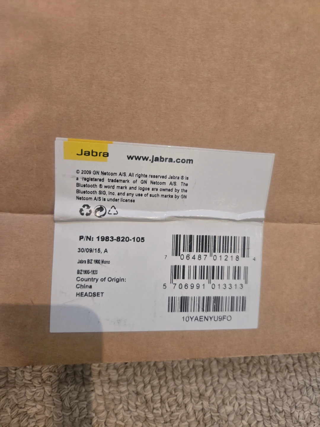 Jabra BIZ 1900 Mono Headset - photo 2