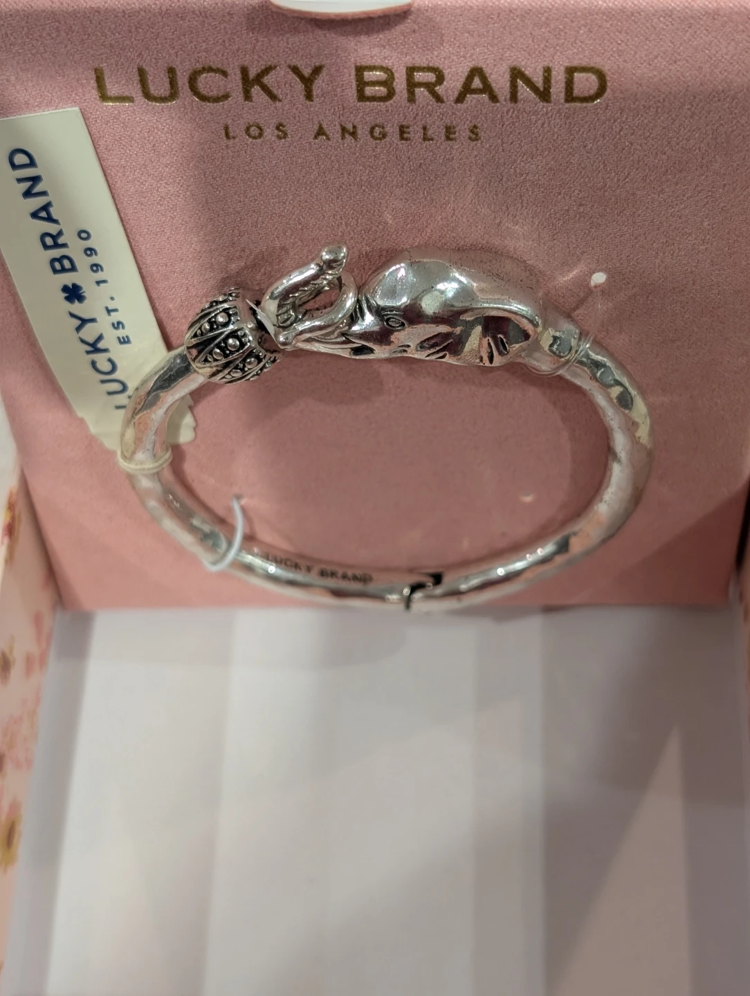 Lucky Brand Silver - Tone Elephant Cuff Bangle Bracelet - photo 2