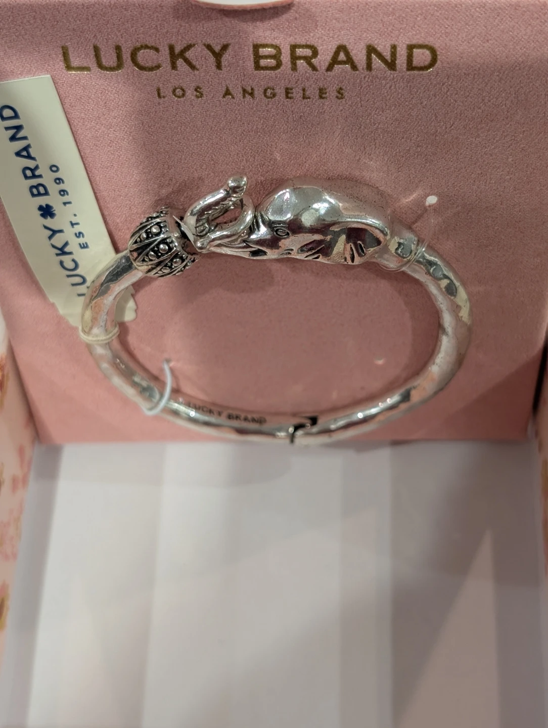 Lucky Brand Silver - Tone Elephant Cuff Bangle Bracelet - photo 3