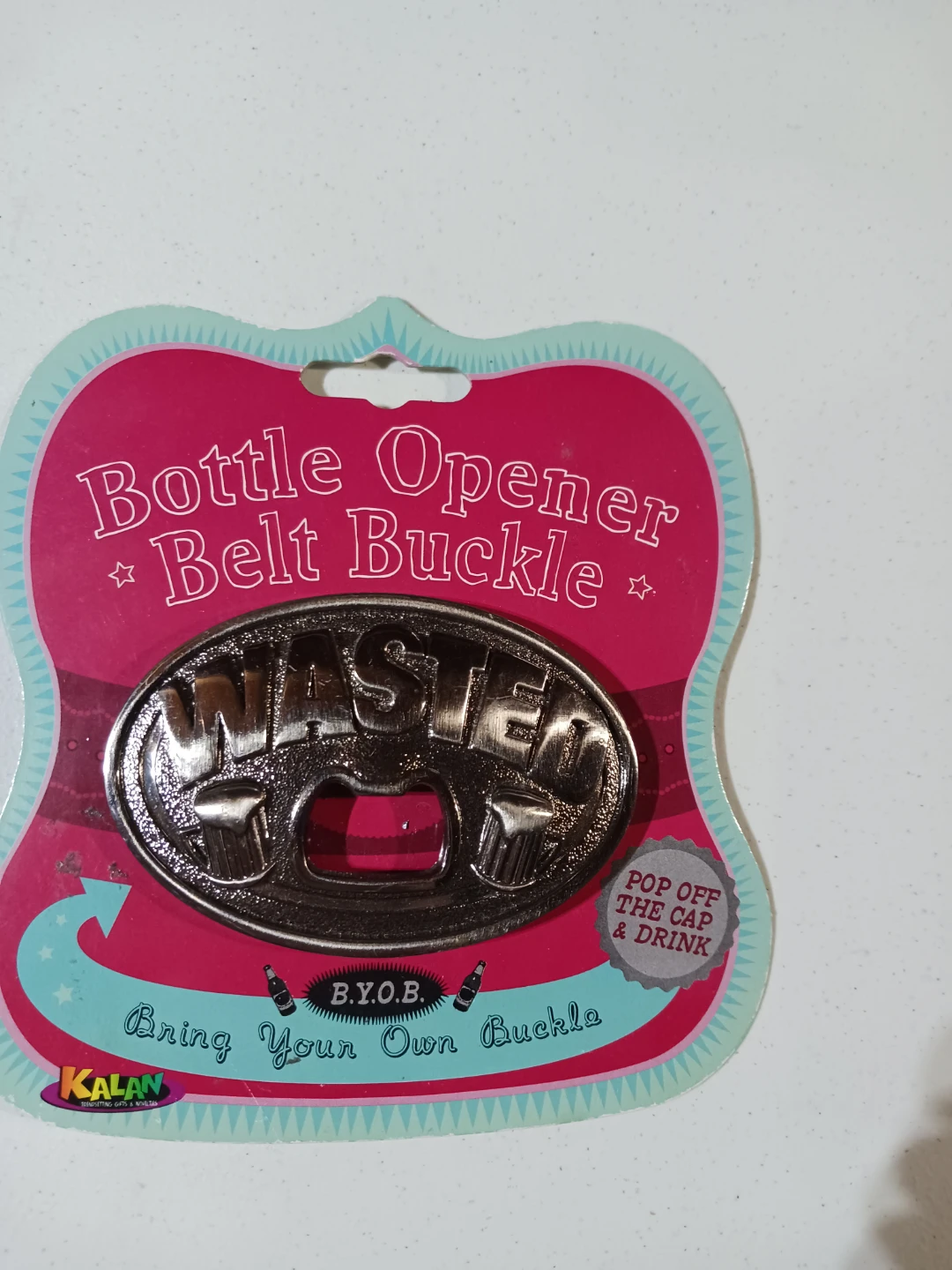 Kalan Bottle Opener Belt Buckle - "Wasted"