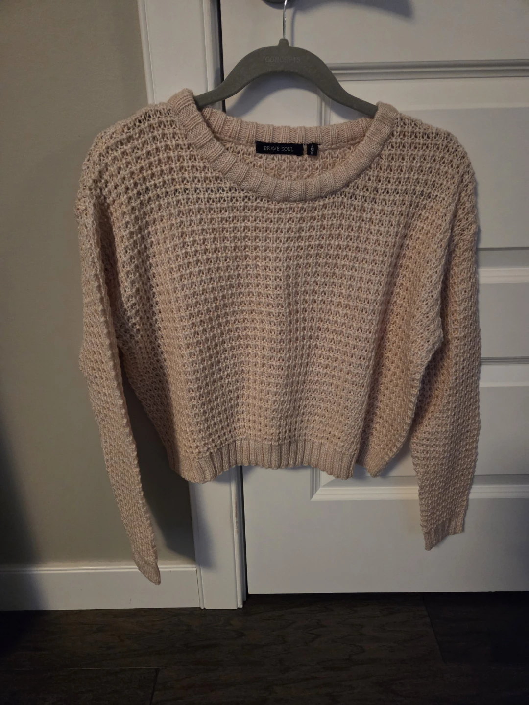 Brave Soul Women's Cropped Knit Sweater