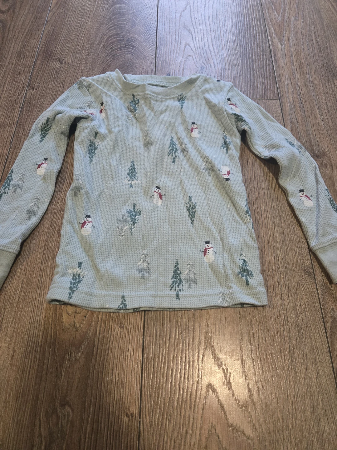 Long Sleeve Shirt with Snowman Print