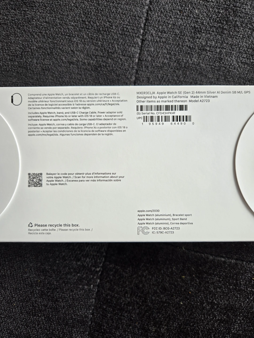 Apple Watch SE (2nd Gen) 44mm Silver & Blue - New - photo 3