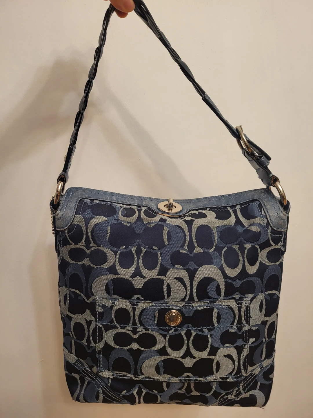 Coach Blue Signature Denim Shoulder Bag