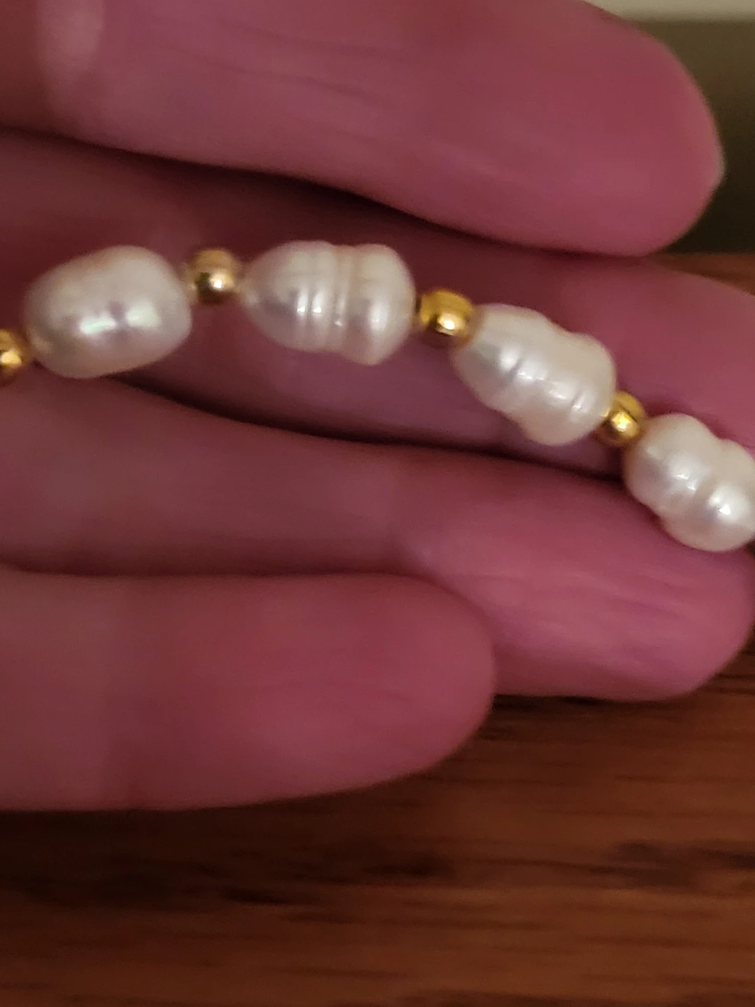 Freshwater Pearl and Gold tone Bead Necklace - photo 4