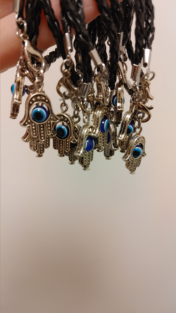 Handmade Braided Bracelet with Hamsa Charm