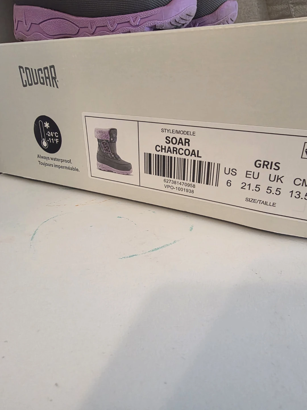 Cougar Soar Charcoal Winter Boots - Size 6 - photo 4