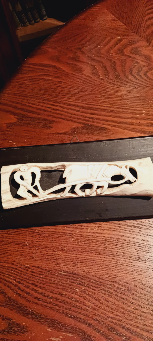 Unique Vintage Carved Bone Wall Art - photo 2