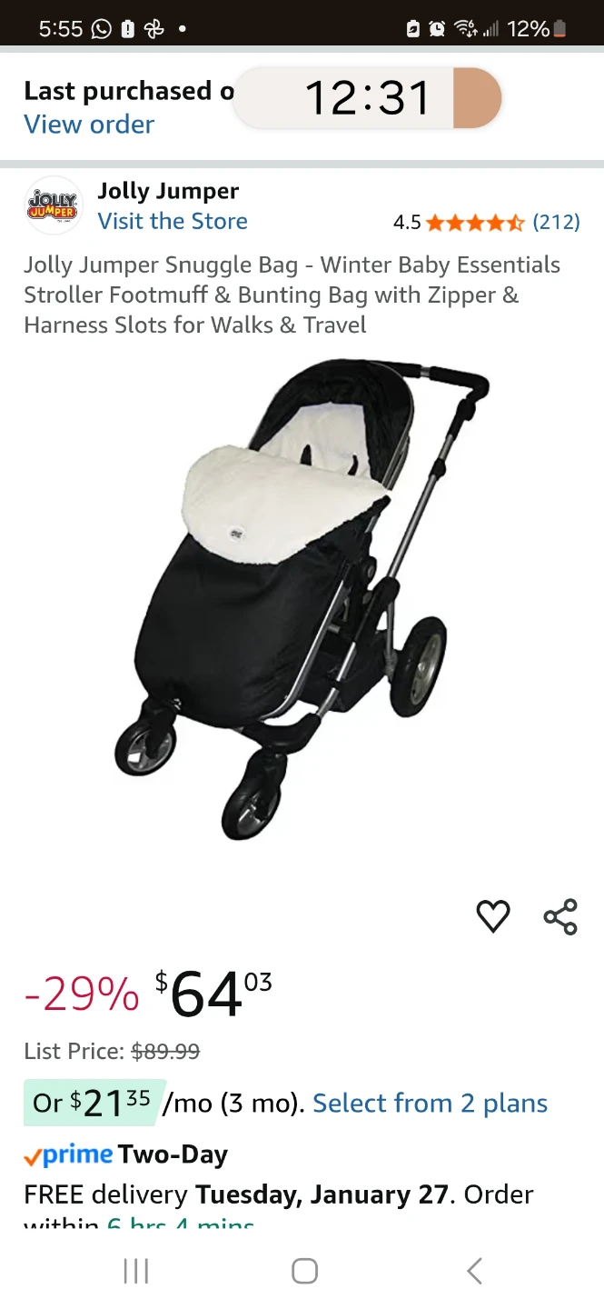 Jolly Jumper Snuggle Bag - Black