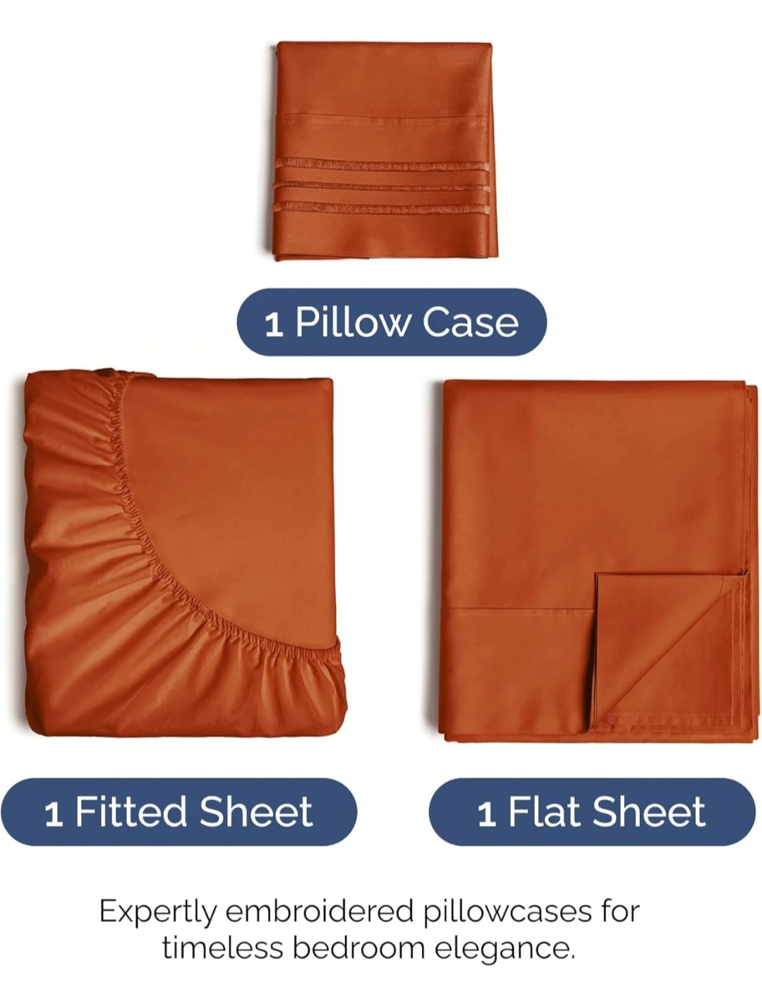 Terracotta Twin Sheet Set - New - photo 2