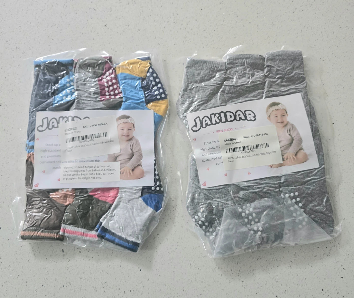 New Jakidar Baby Socks, Size 6-12M