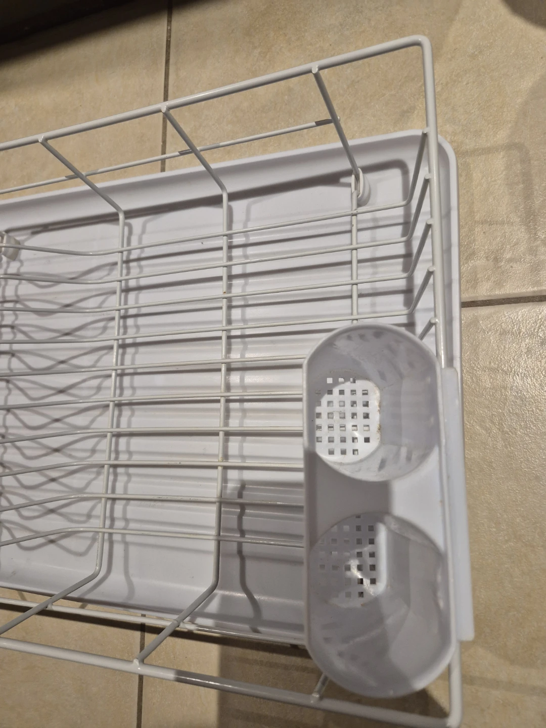 White Dish Rack with Cutlery Holder - photo 2