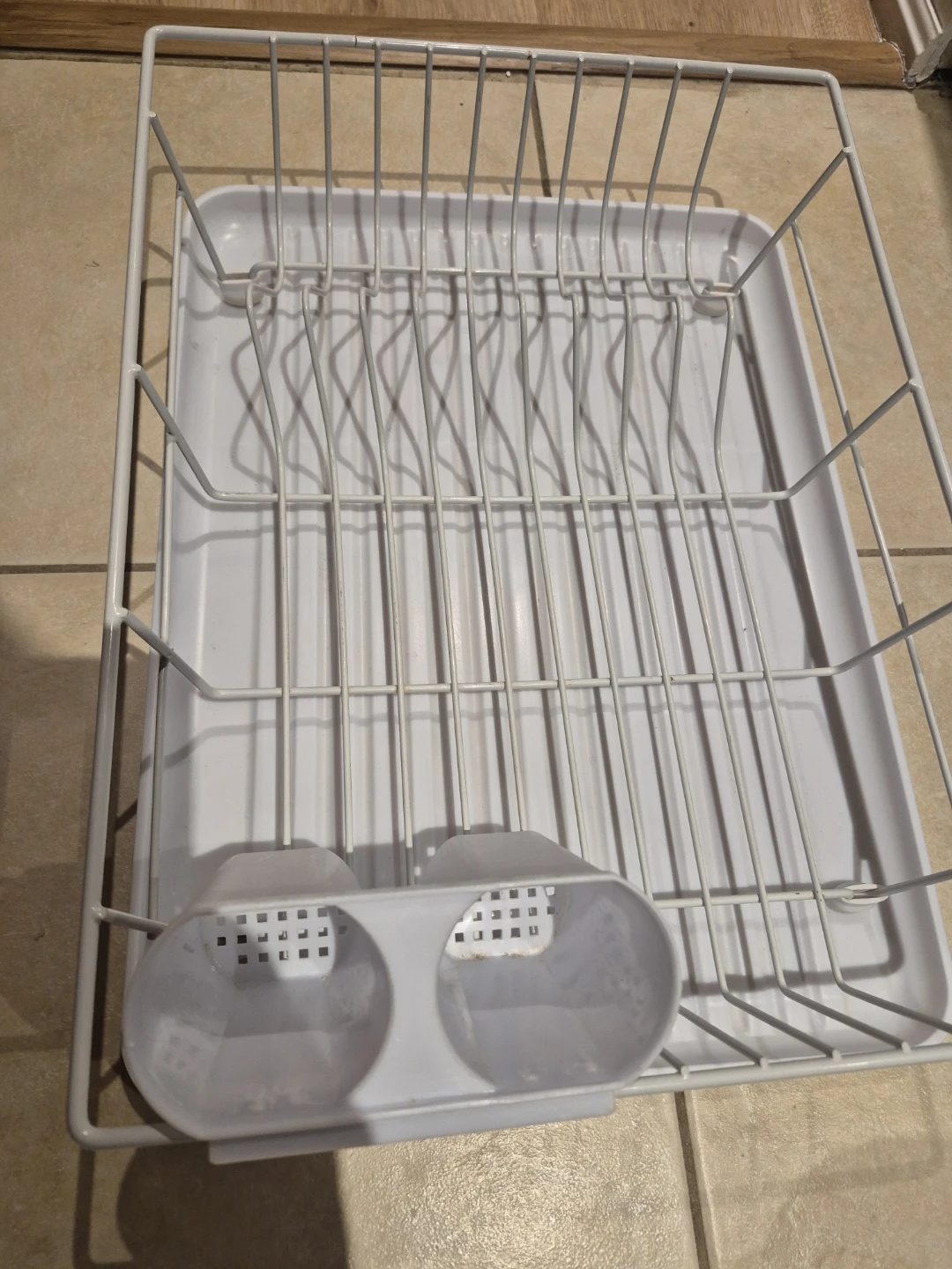 White Dish Rack with Cutlery Holder - photo 3