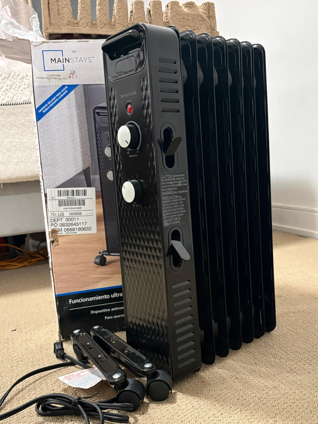 🥕Mainstays Oil-Filled Radiator Heater - Black - photo 5
