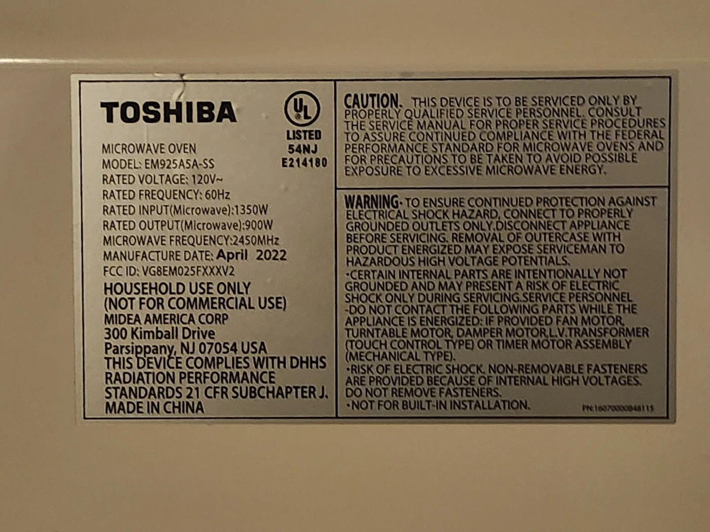 Toshiba Microwave Oven EM925ASA-SS - photo 4