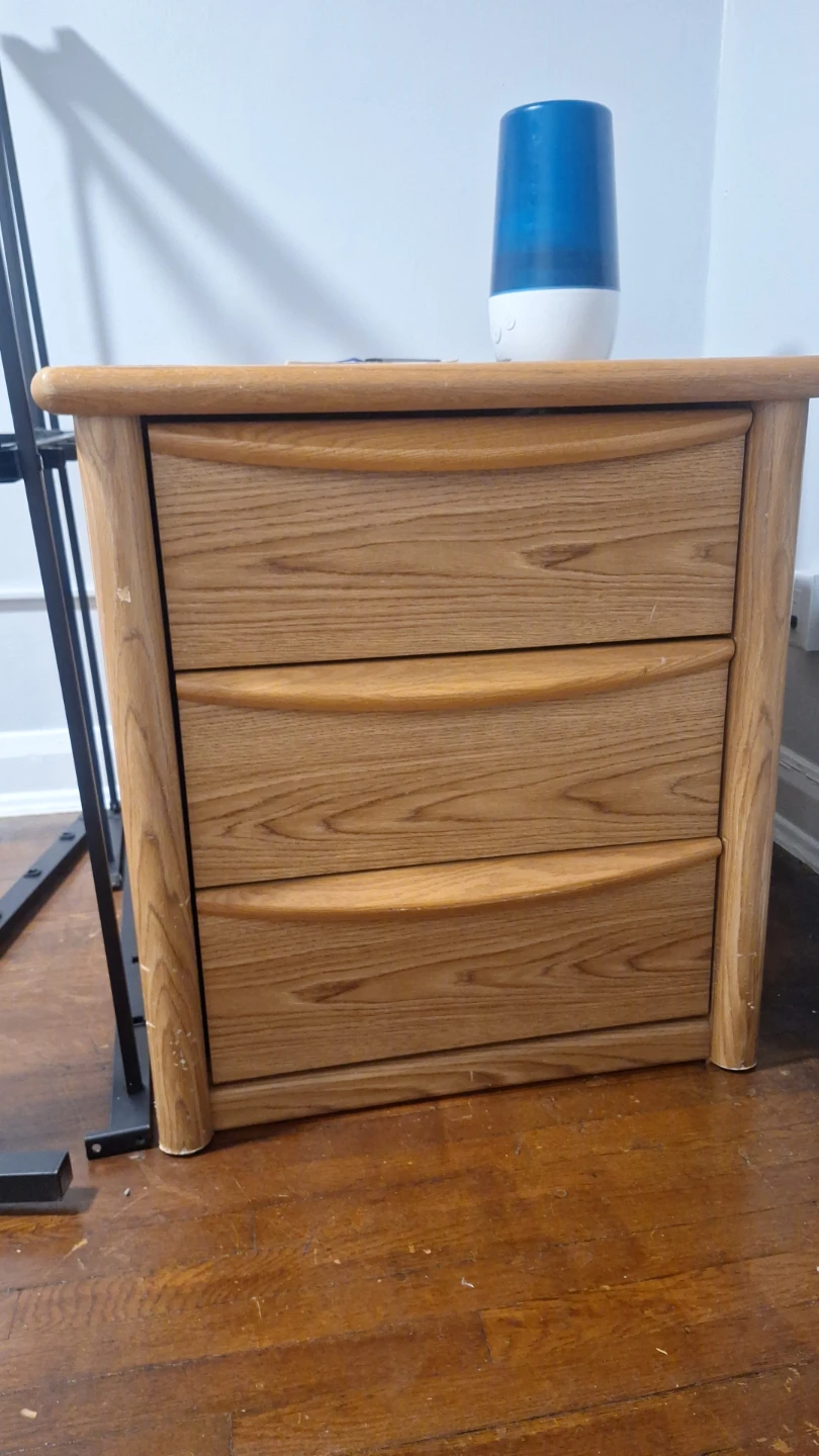 Wood Nightstand with Drawers - photo 3