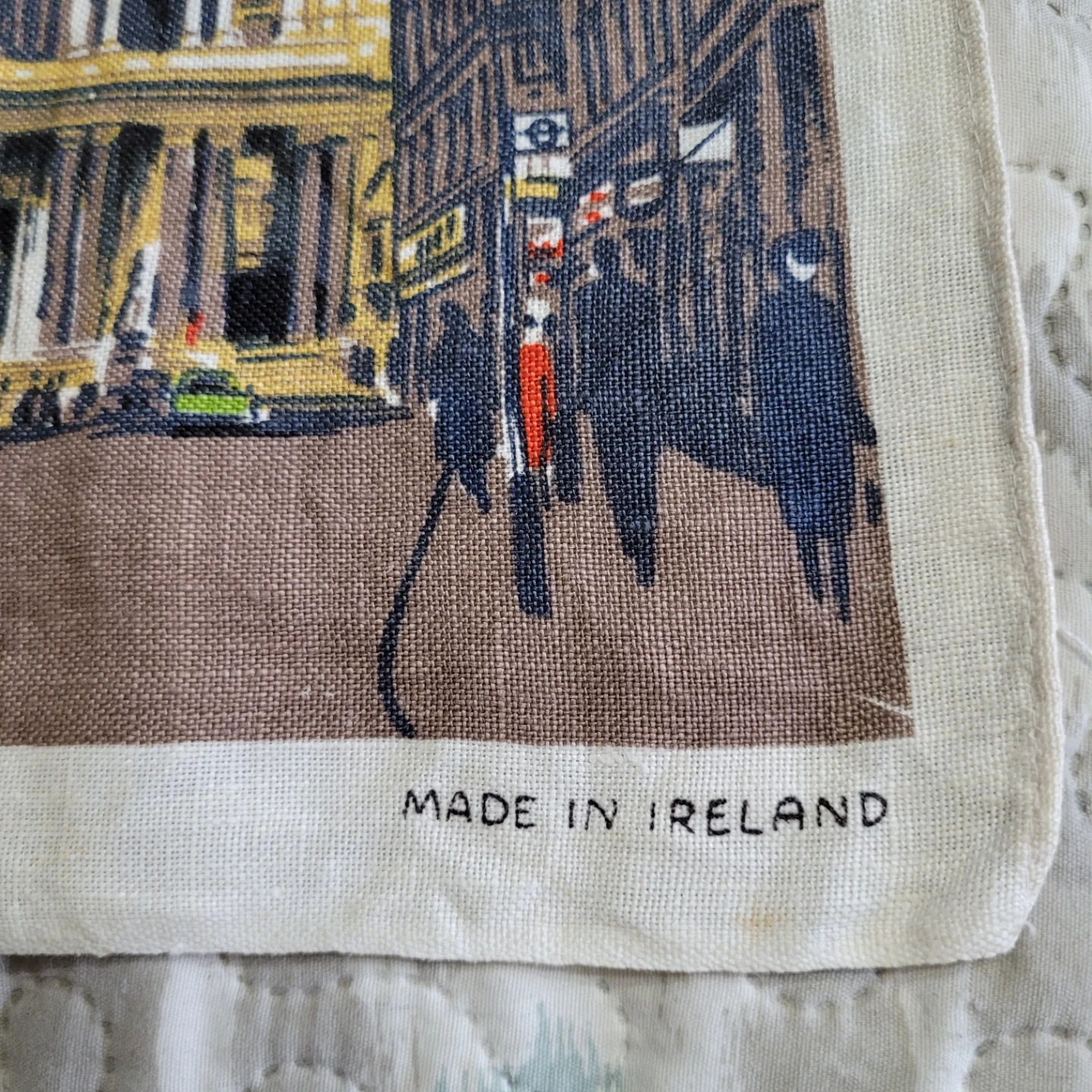 Vintage Irish Linen Kitchen Tea Towel 30"x20" London - photo 2