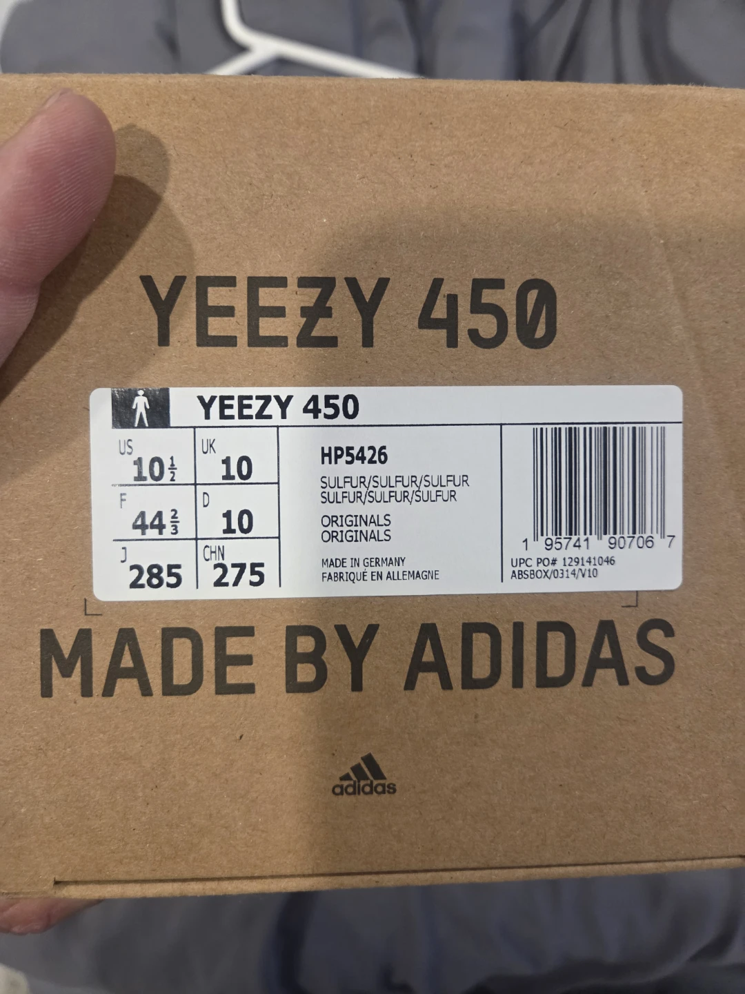 Adidas Yeezy 450 Sulfur Size 10.5 US - photo 2