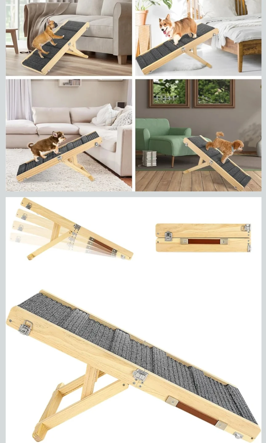 Pawaboo Foldable Wooden Pet Ramp - Adjustable Height - photo 5