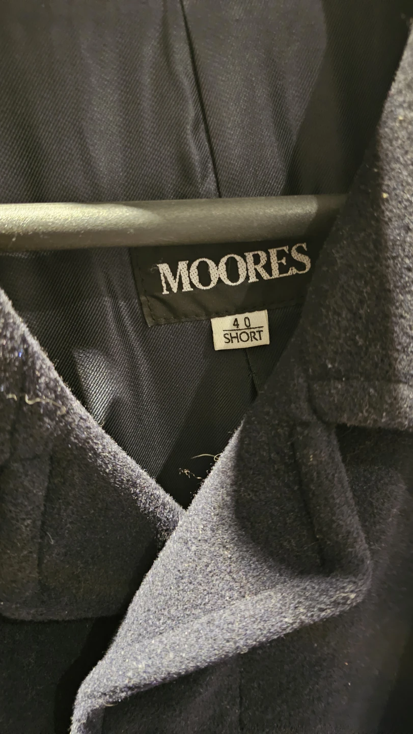 MOORES Navy Blue Wool Blend Peacoat - Size 40 SHORT - photo 2
