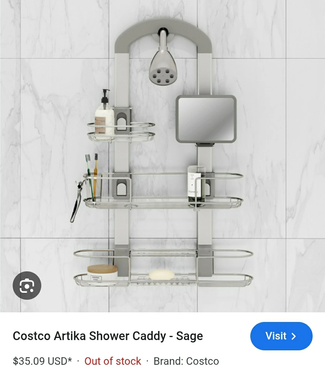 Costco Artika Shower Caddy with Mirror - photo 2