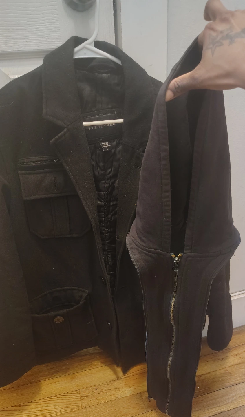 Structure Black Jacket with detachable Hoodie - photo 3