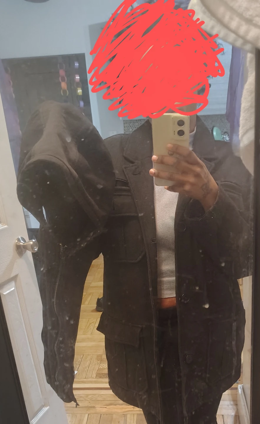 Structure Black Jacket with detachable Hoodie - photo 4