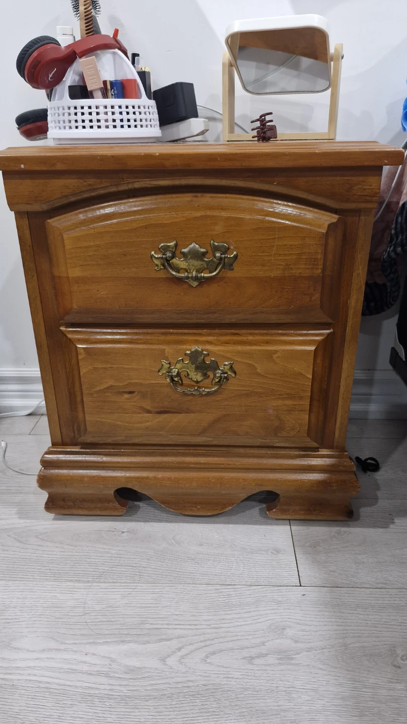 Wood 2-Drawer Nightstand - photo 2