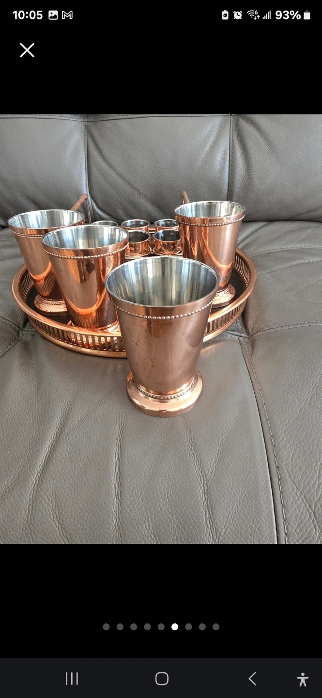 Godinger Copper Shot Glasses Set with Tray - photo 4