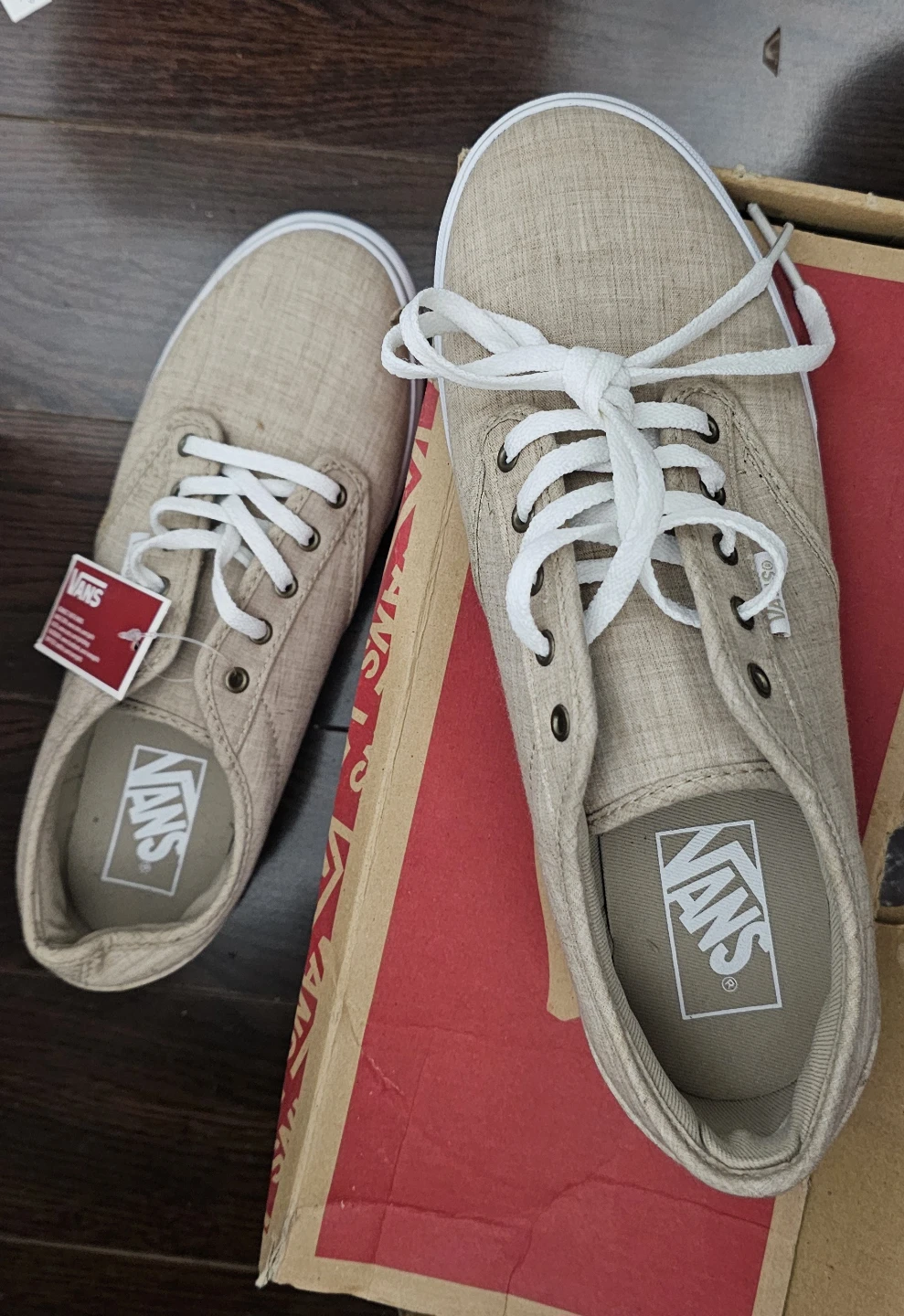 Vans Off The Wall Tan Canvas Sneakers - Women's Size 7.5