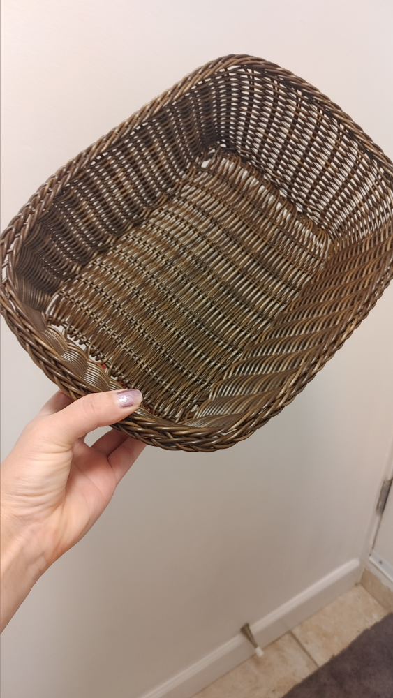 Brown Plastic Wicker Basket