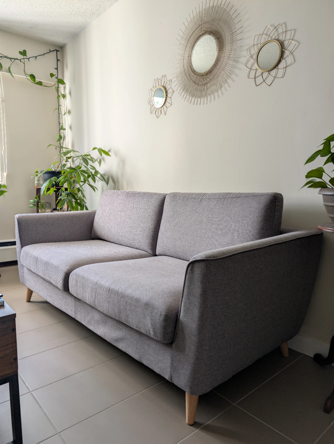Grey Two-Seater Sofa