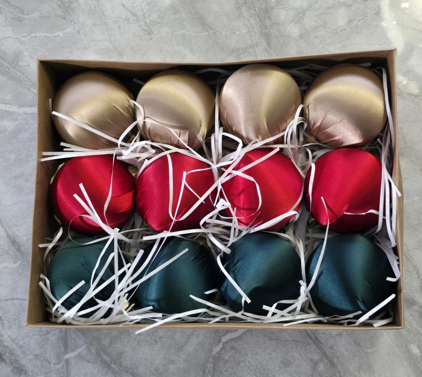 3" simgoing 12 pcs satin christmas decoration (red, gre - photo 2