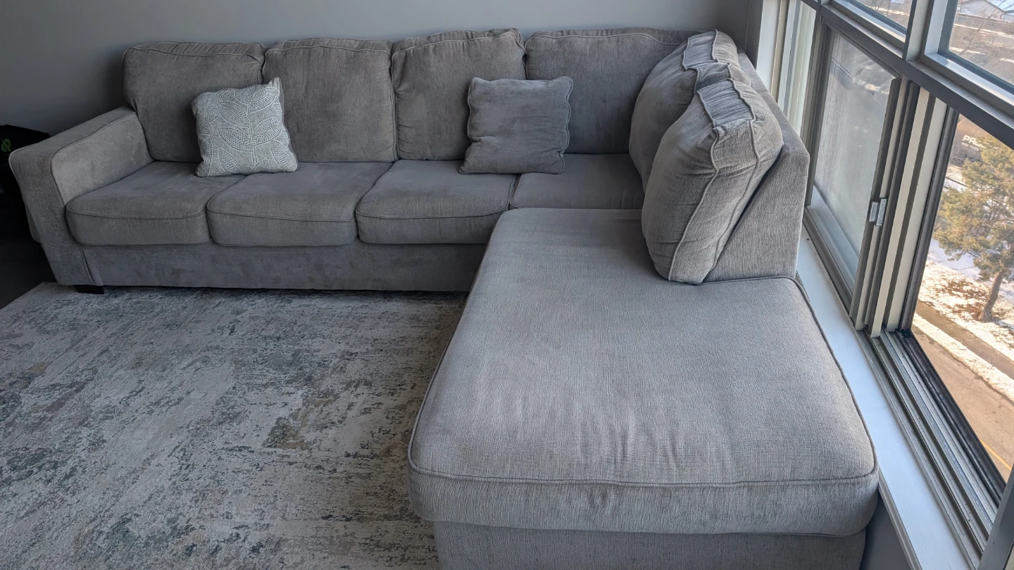 Grey Sectional Sofa - 2 Piece Sectional Right Facing