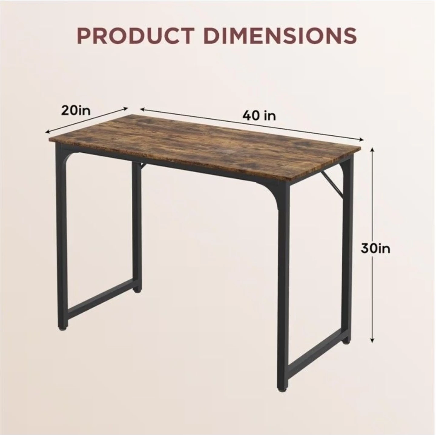 Rustic Wood Top Desk