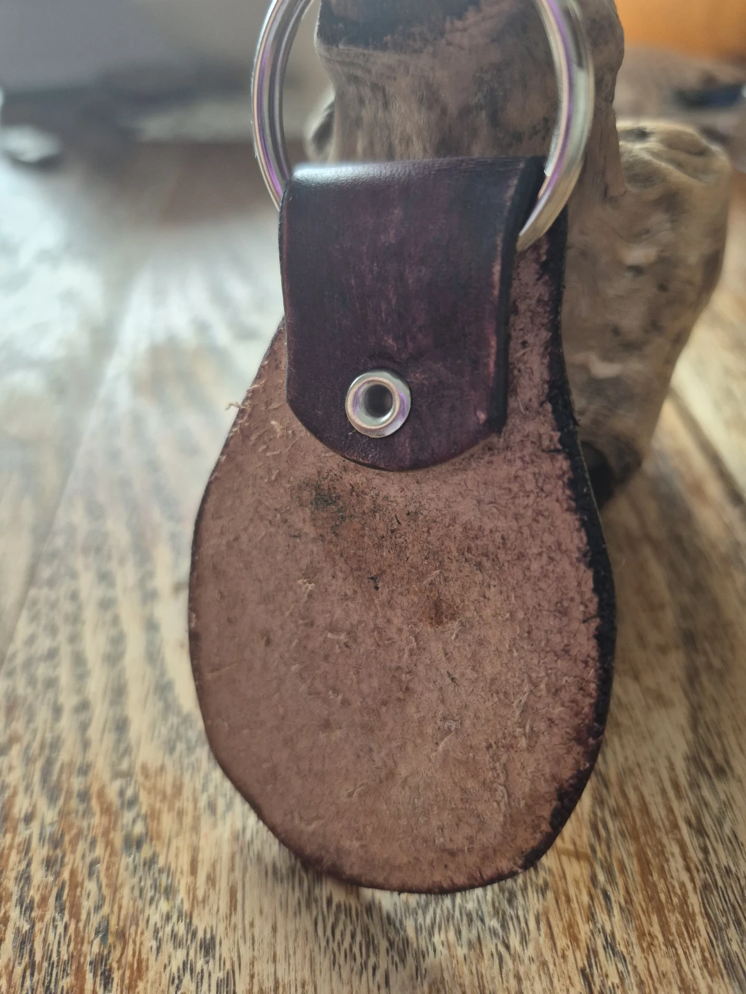 Leather Keychain with Horse Design - photo 3