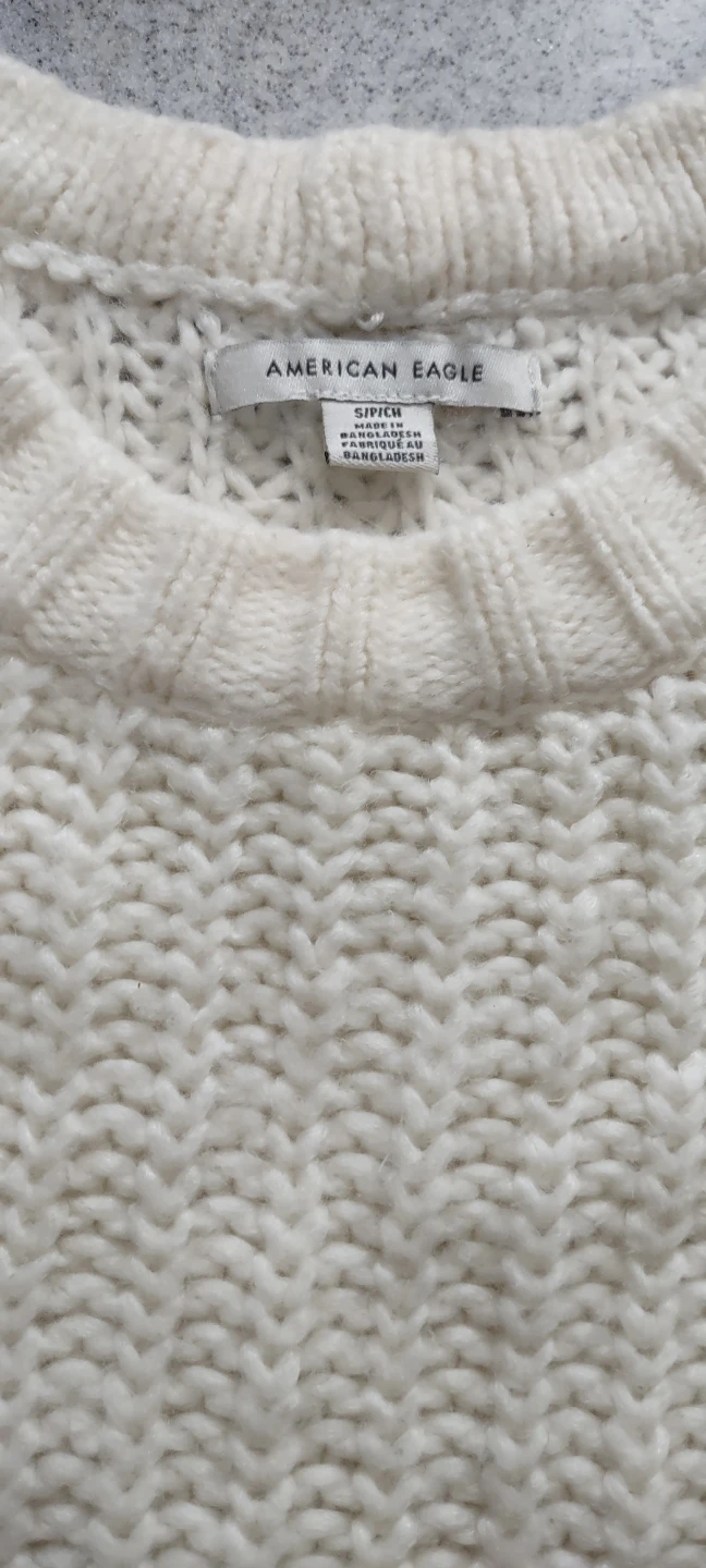 American Eagle Cream Knit Sweater
