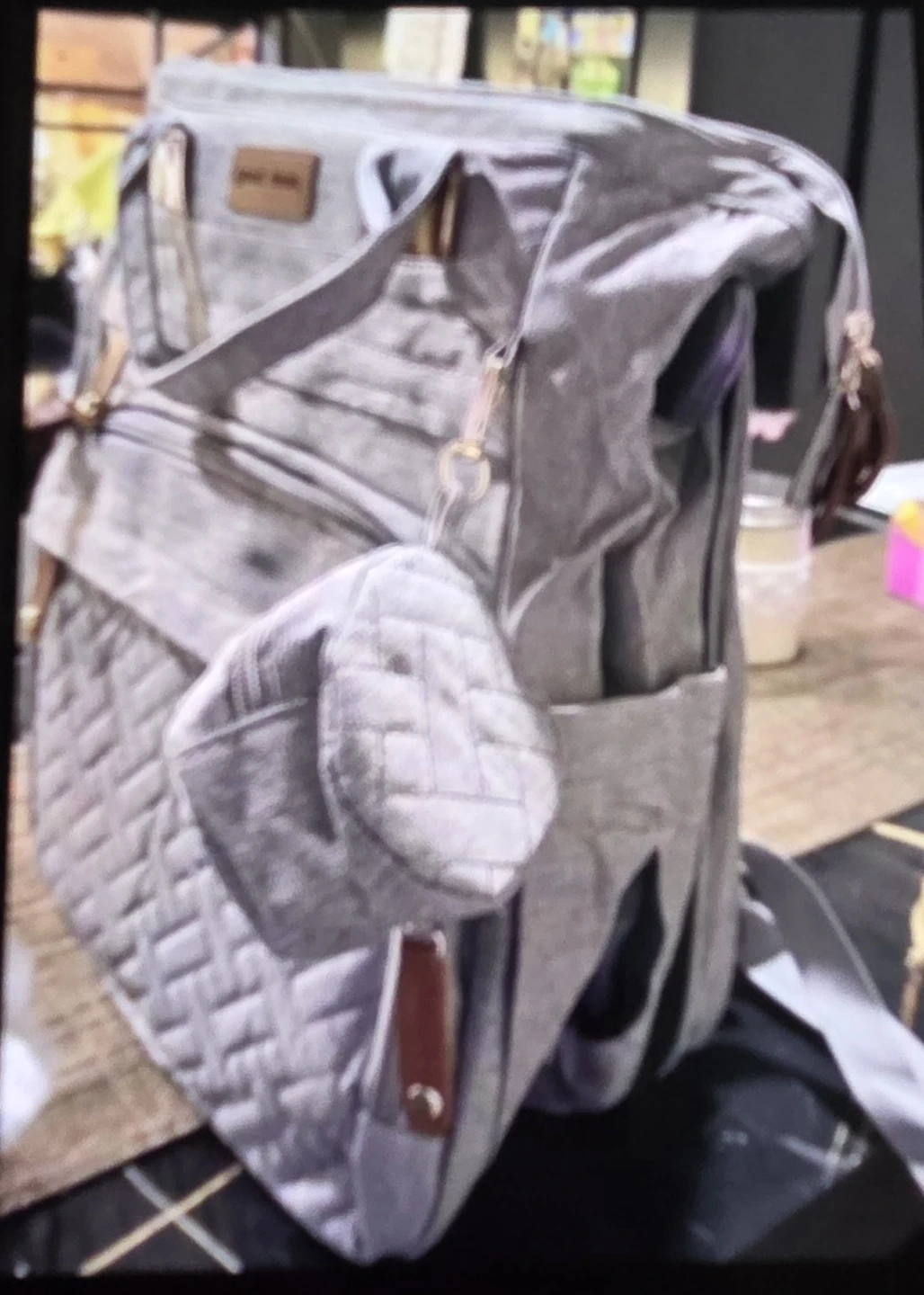 New Gray Diaper Bag Backpack with Bassinet