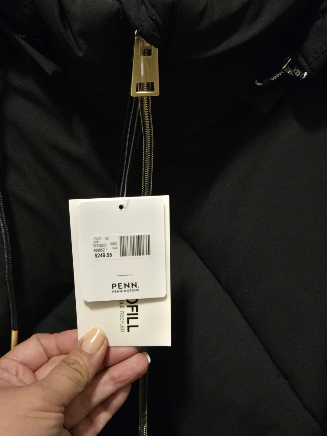 Penn. Black Puffer Coat - Size 3x - photo 5