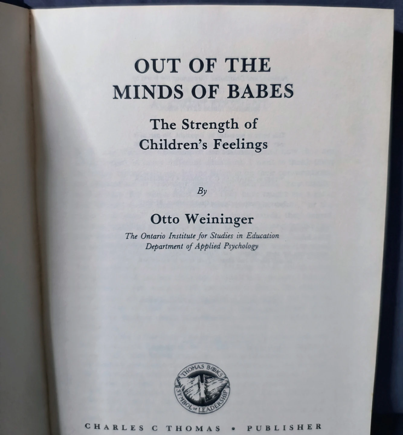 Out of the Minds of Babes by Otto Weininger - photo 3