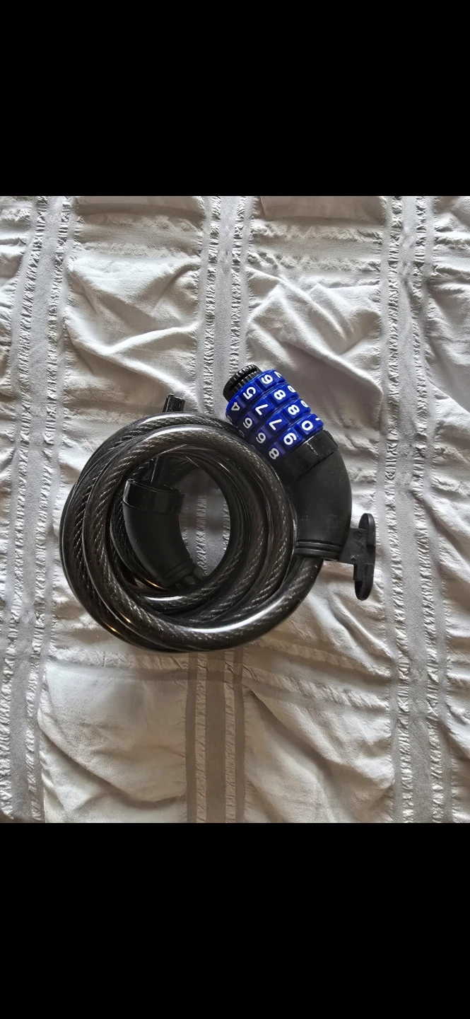Coiled Cable Lock with Combination Lock