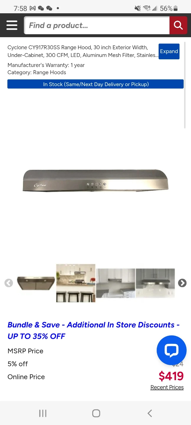 Cyclone CY917R30SS Range Hood, 30 inch - photo 3