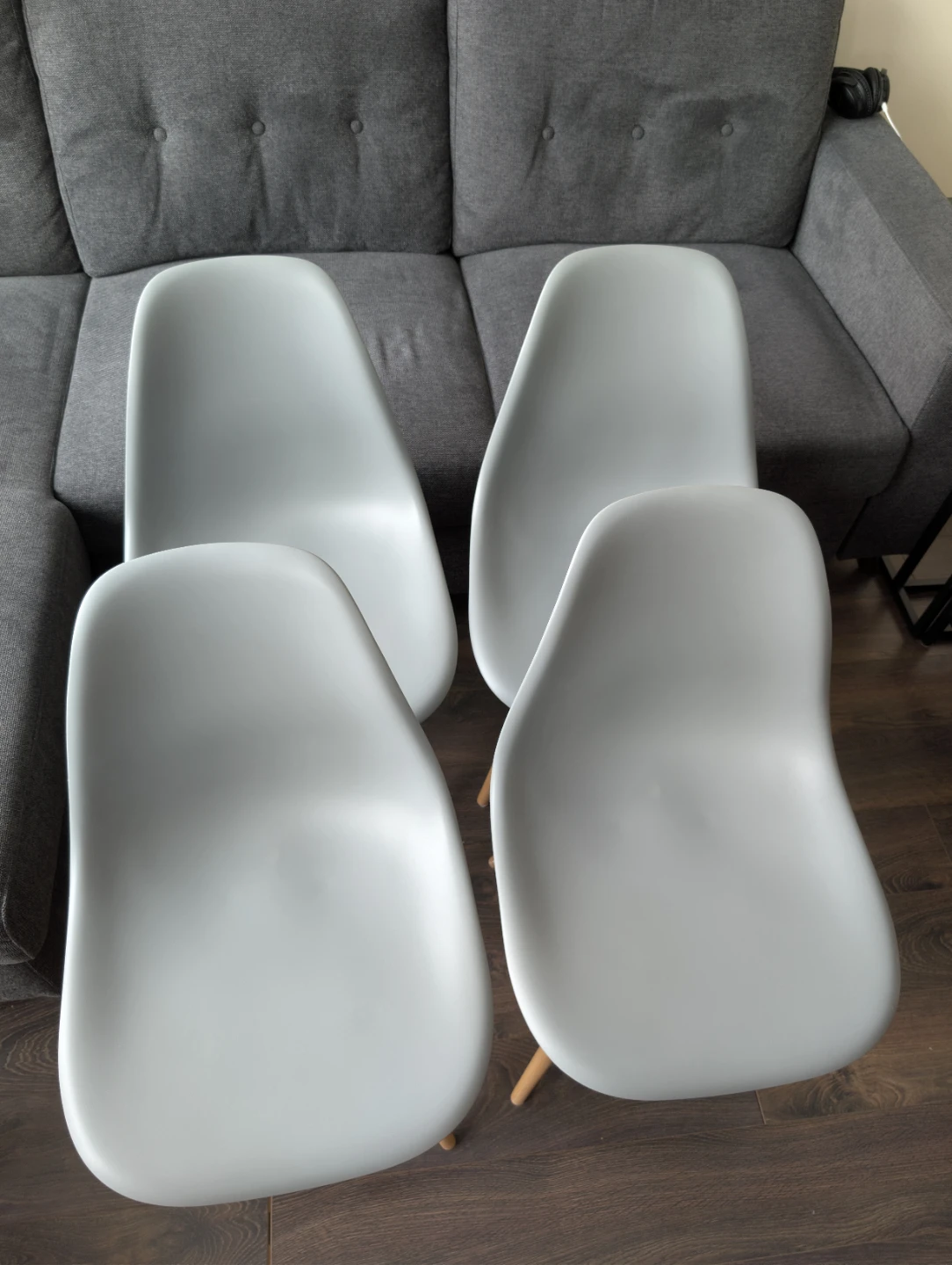 Grey Chairs with Wooden Legs - Set of 2 or 4 - photo 2