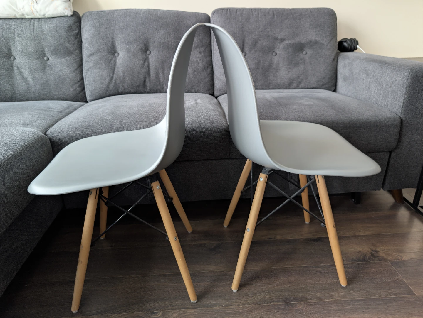 Grey Chairs with Wooden Legs - Set of 2 or 4 - photo 3