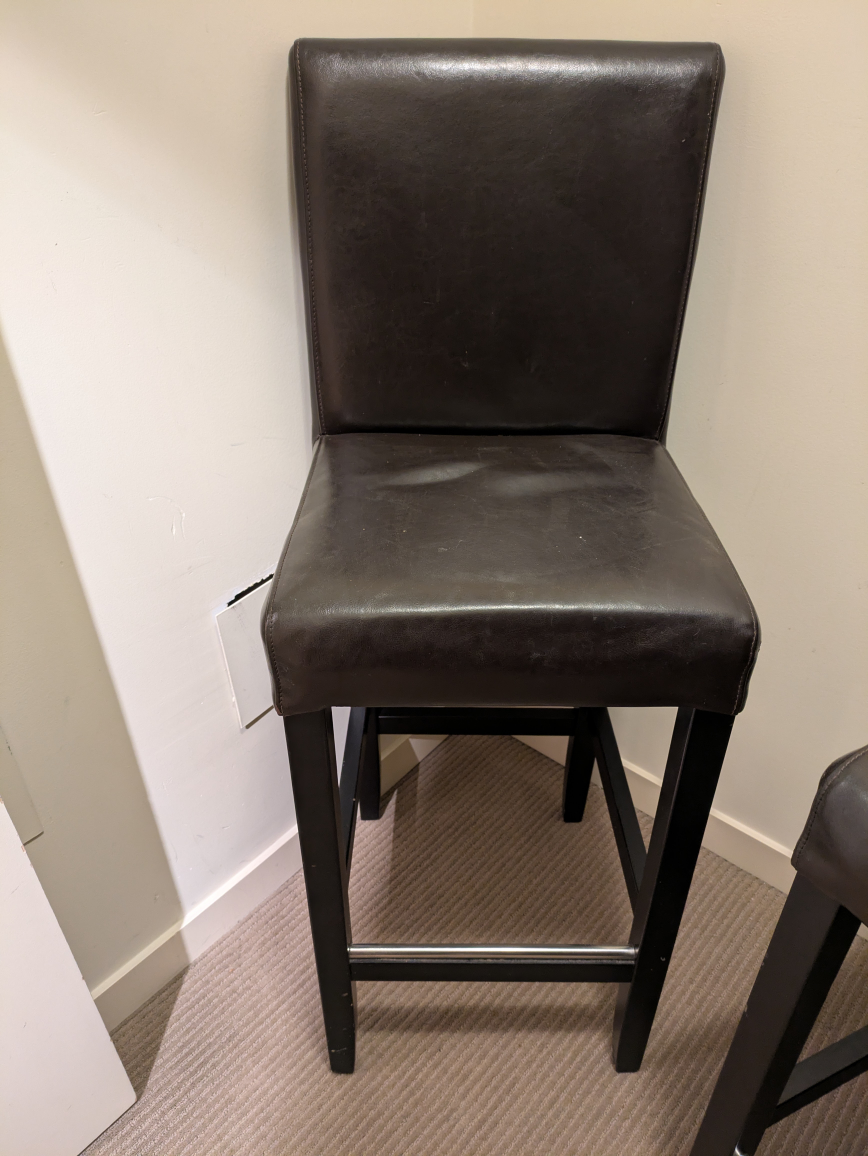 Dark Brown Faux Leather Bar Stool