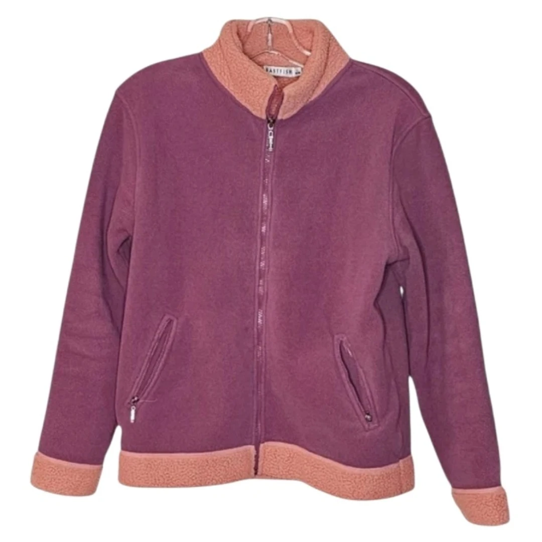 Purple and Pink Sherpa Full Zip Jacket w Pockets