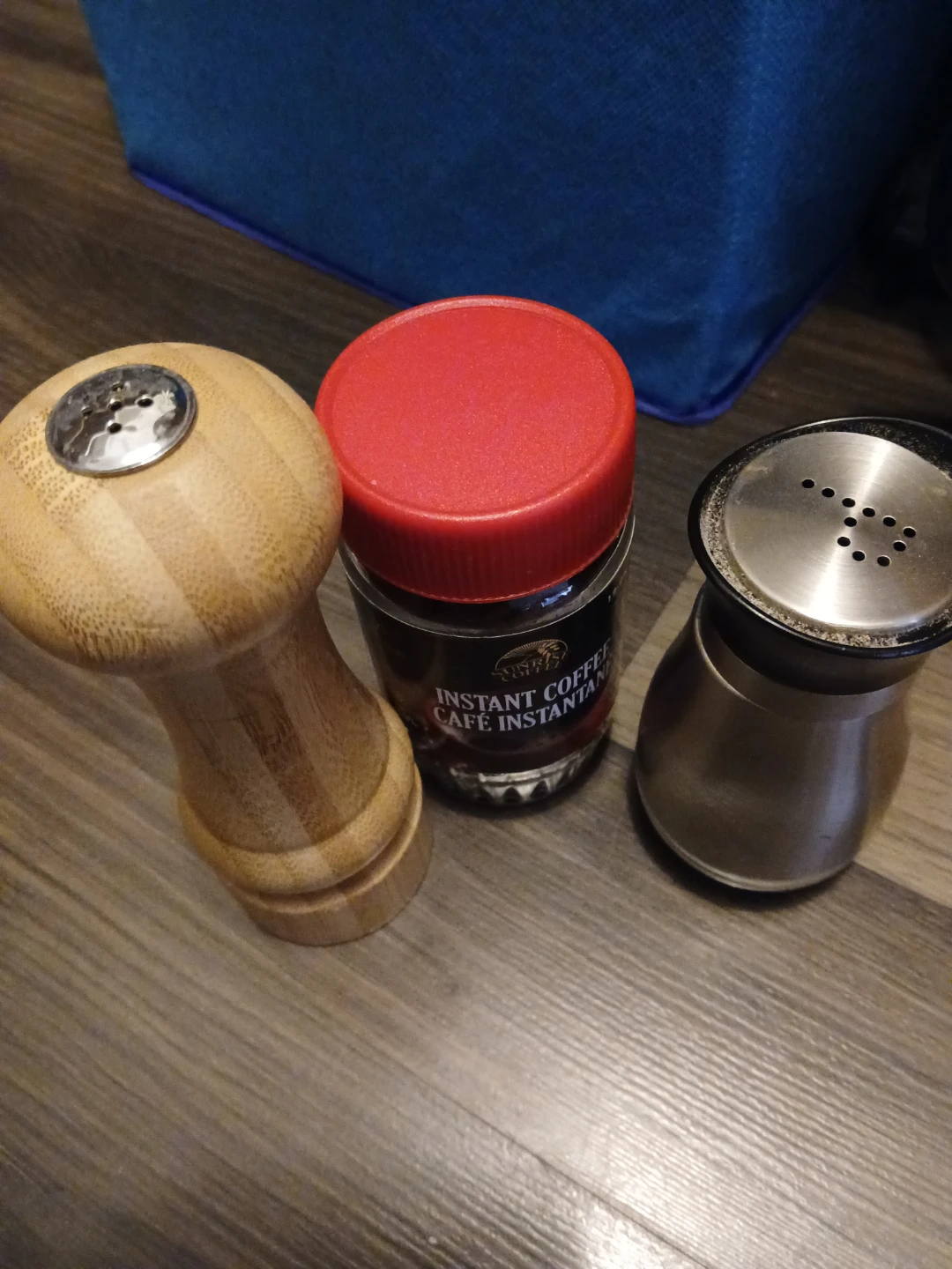 Wooden Salt Pepper Grinder Set and Instant Coffee Jar