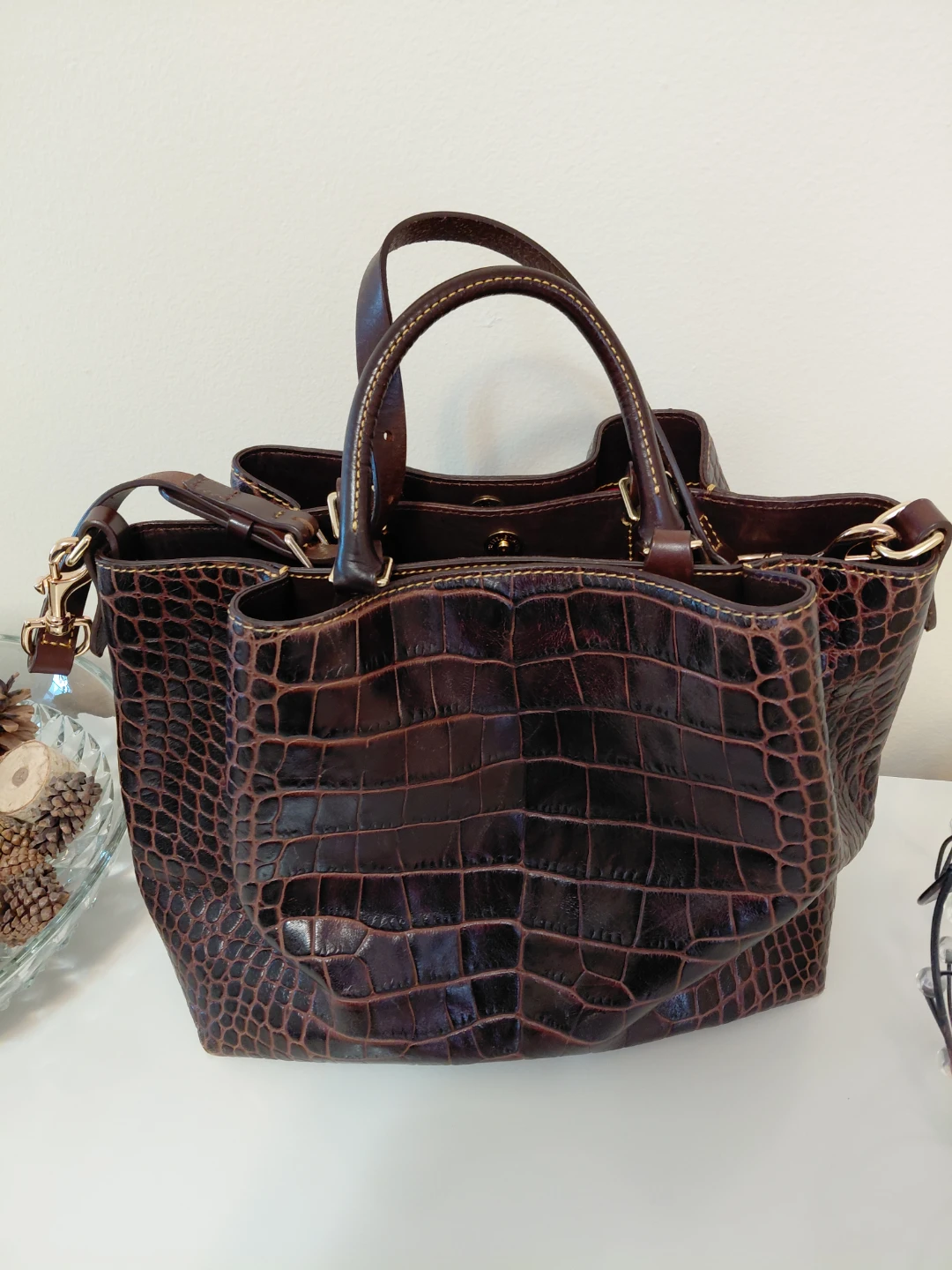 Dooney & Bourke Croc Embossed Leather Satchel - photo 2