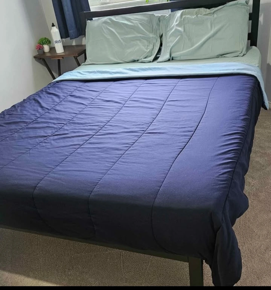Queen mattress with bedframe
