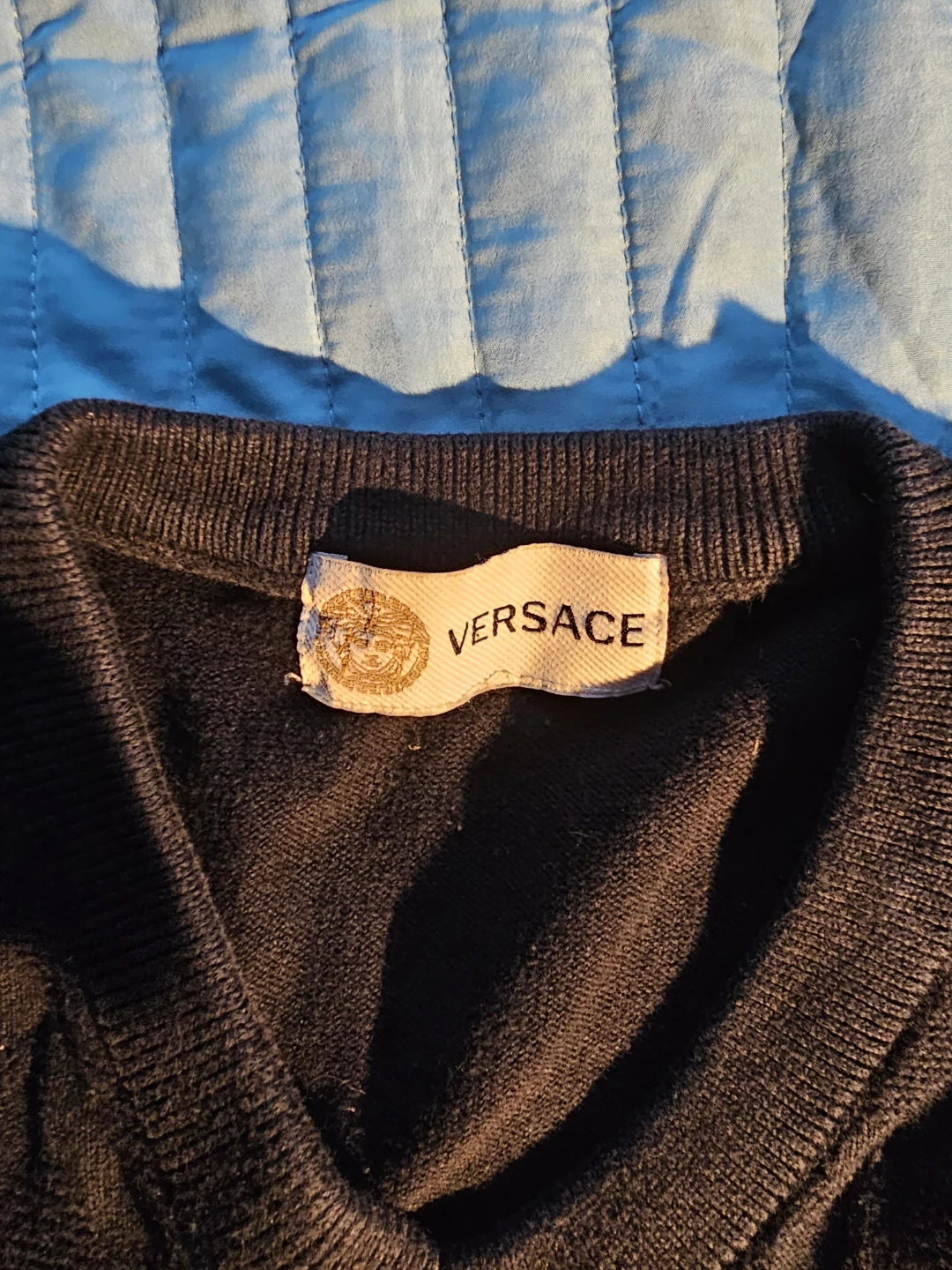 Versace Black V-Neck Sweater